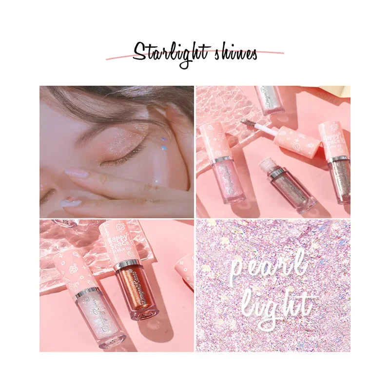 8 Colors Liquid Eye Shadow Glitter Sequins Pearlescent Lying Silkworm Pen Brightening Liquid Eyeshadow Highlight Shiny Eyeliner