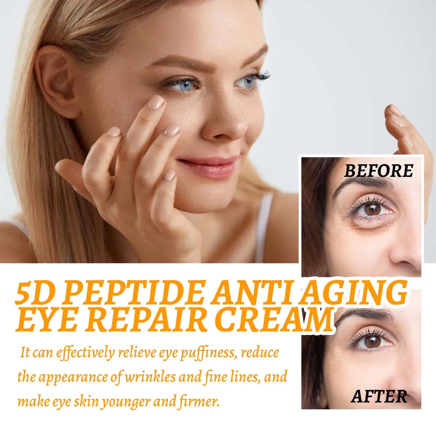 5D Peptide Eye Cream - Anti-Aging, Dark Circle & Wrinkle Treatment, Hydrating & Firming Eye Care, 15ml