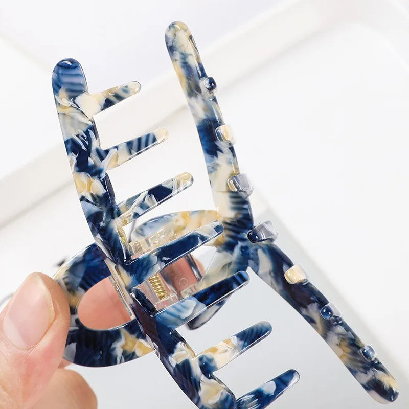 Women Hair Accessories Hollow Out Fashion Acetate Hair Claws Colourful Ponytail Acetic Claw Clips For Girls