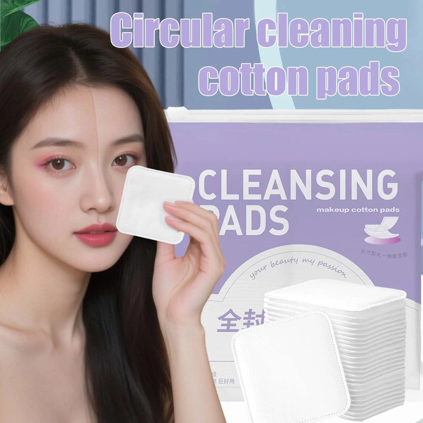 100/600Pcs Disposable Makeup Removal Cotton Pads for Facial Cleaning Wet Application Portable Double-sided Cosmetic Cotton Pads
