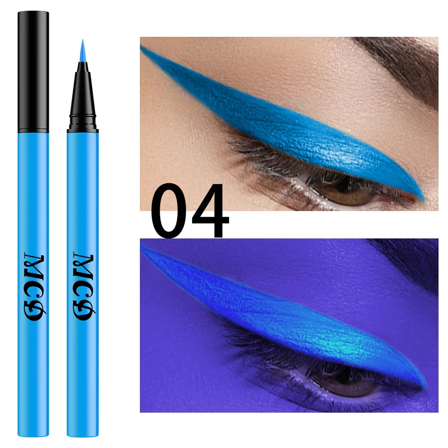 1PC UV Light Neon Eyeliner Pen Eyes Makeup Blue Green Waterproof Liquid Color Eye Liner Pencil Make Up Cosmetics Yellow Purple