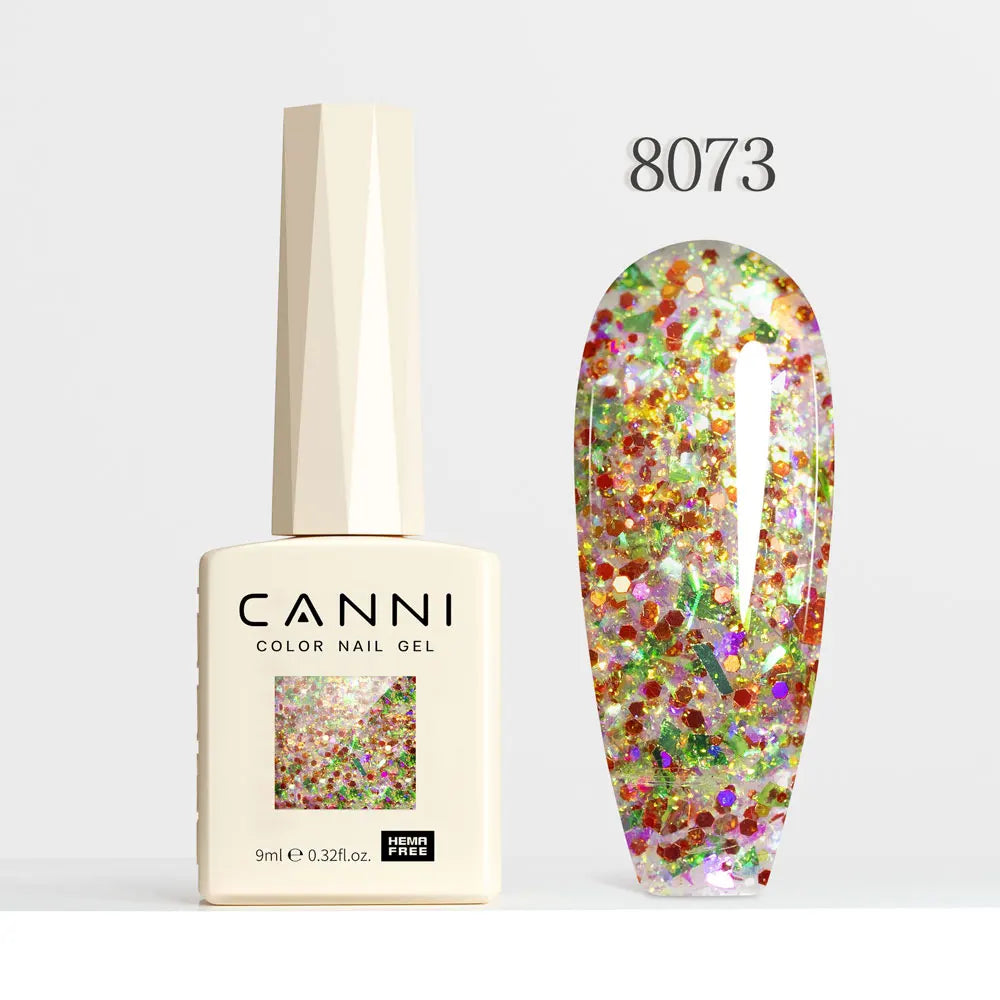 CANNI Gel Nail Polish Glitter Diamond Sparkle Color Collection Gorgeous Color HEMA FREE Soak Off UV LED Semi Permanent AurorGel