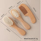 3pcs set engraving panda baby comb brush set newborn gift set Natural Wool beech Wooden Comb Baby Hair Brush air cushion comb