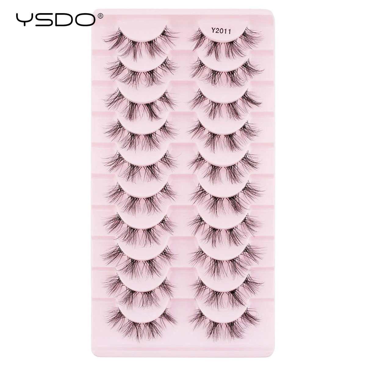 YSDO Natural Mink Eyelashes 3/6/10 Pairs Wispy Faux 3D Mink Lashes Short Fluffy Half False Eyelash Makeup Tools Cat Eye Lashes