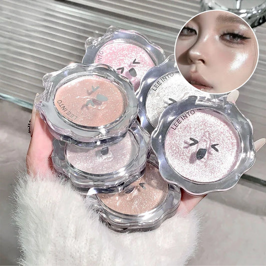 Natural three-dimensional highlighter powder, modify and brighten the silkworm, hold makeup and show color, fine highlighter