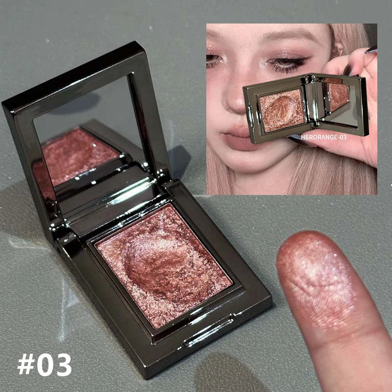Diamond Monochrome Highlighter Eyeshadow Palette Chameleon Metallic Green Brighten Eye Shadow Fine Flash Eye Makeup Cosmetic