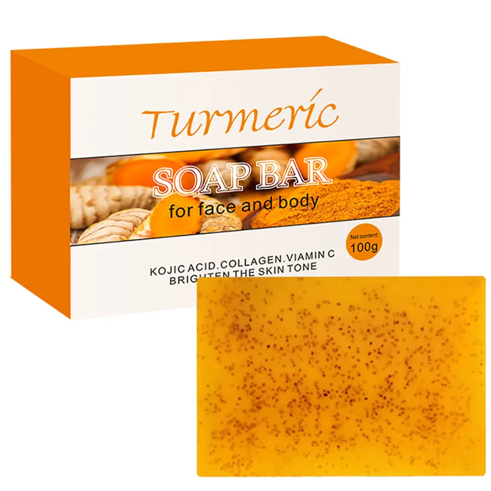 1/2/4/6Pcs Turmeric Kojic Acid Handmade Soap Scrub for Exfoliation, Moisturizing, Deep Cleansing, Spot Removal, Acne Removal