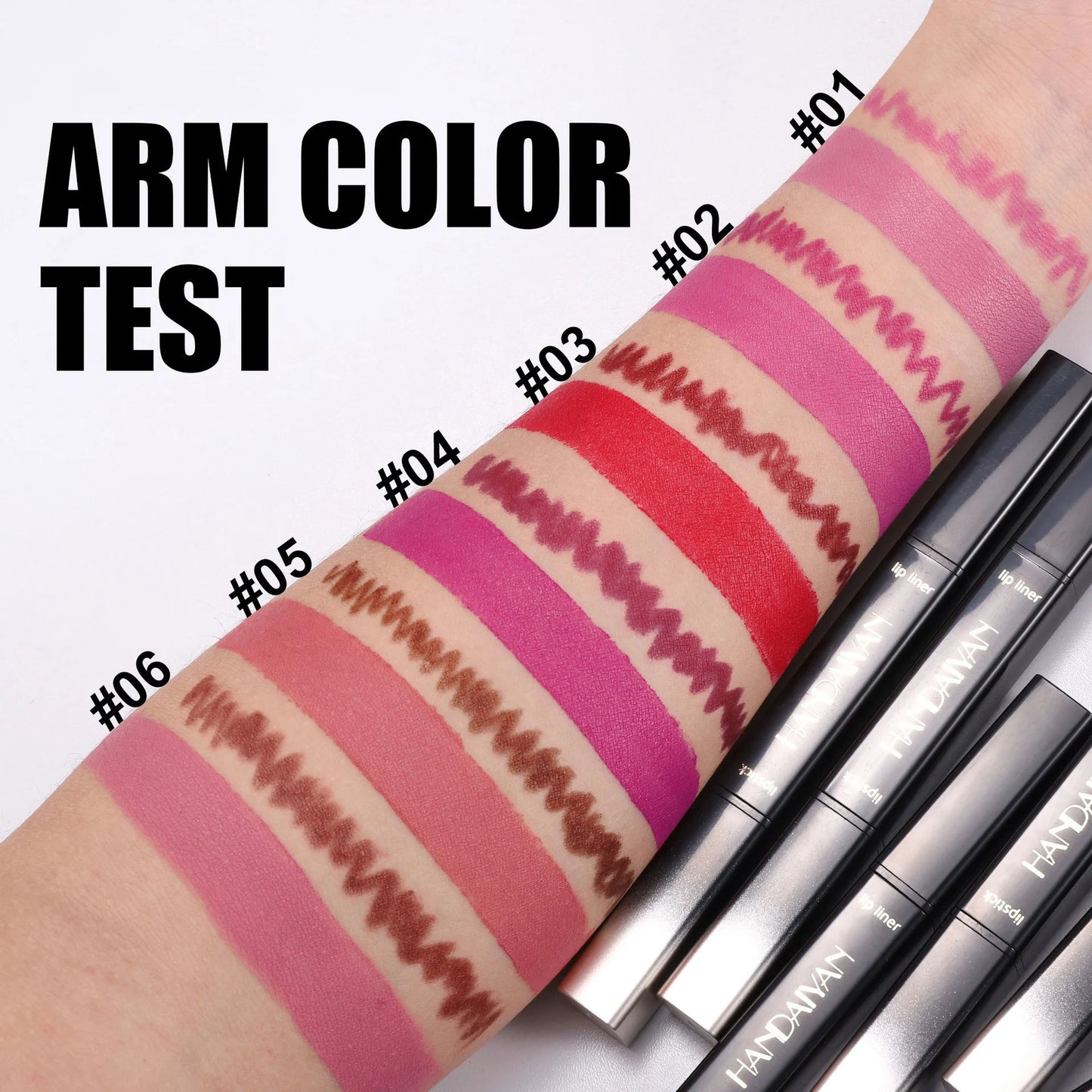 2 In 1 Matte Lipstick Pencil Double Head Lip Liner Pen Red Nude Long Lasting Waterproof Lady Charming Lip Pencil Makeup Tools