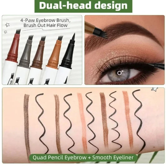 2 in1 Double Head Eye liner Brow Pencil Make up Waterproof Long-lasting No Blooming Rotatable Eyeliner Eyebrow Tattoo Pen Makeup