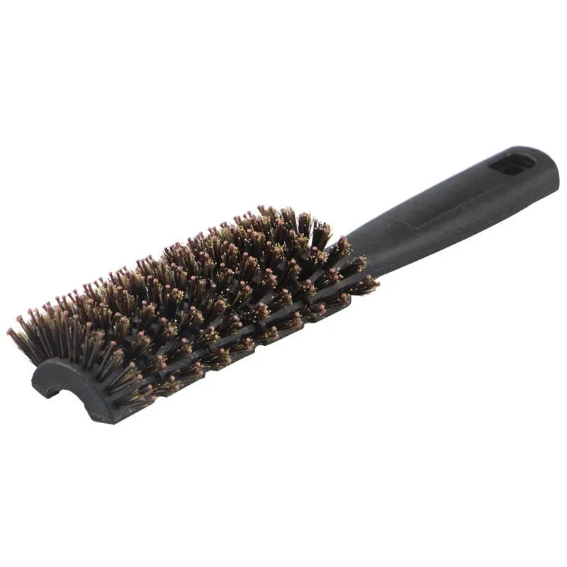 Professional Salon 9-Row Boar Bristle Hair Brush Anti-Static Plastic Quick Dry Styling Comb for Pompadour & Slicked-Back Hairst