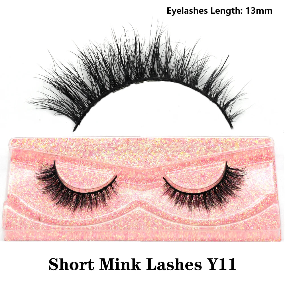 Half Eye Lashes Natural 3D Mink Short False Eyelashes Fluffy Wispy Cross Strip Fake Lashes Soft Half Eyelashes Extension Makeup