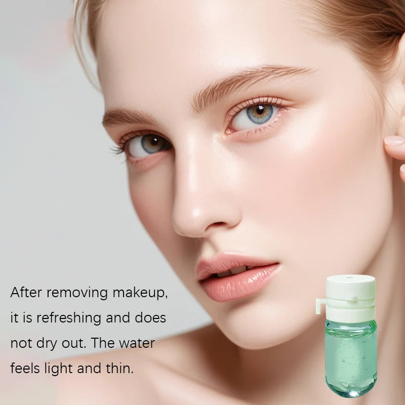 7/10/30 Capsules of Green Cleansing and Makeup Remover Oil, Emulsified, Refreshing, Mild, Non-Irritating, Portable for Travel