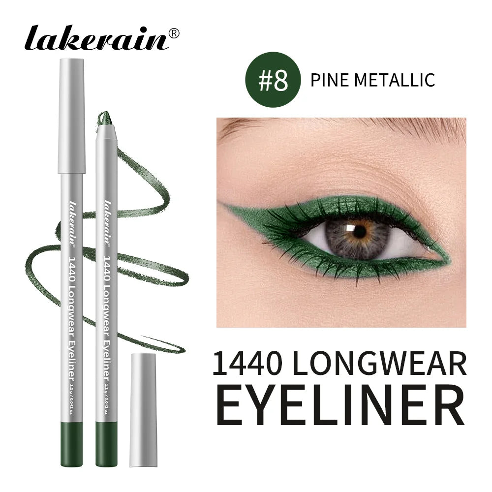Lakerain Longwear Eyeliner 24h Long-lasting Wear Waterproof Smudge-proof Smooth Precise Application Smokey Eyeliner 12 Color