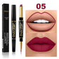 2 In 1 Matte Lipstick Pencil Double Head Lip Liner Pen Red Nude Long Lasting Waterproof Lady Charming Lip Pencil Makeup Tools