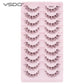 YSDO Natural Mink Eyelashes 3/6/10 Pairs Wispy Faux 3D Mink Lashes Short Fluffy Half False Eyelash Makeup Tools Cat Eye Lashes
