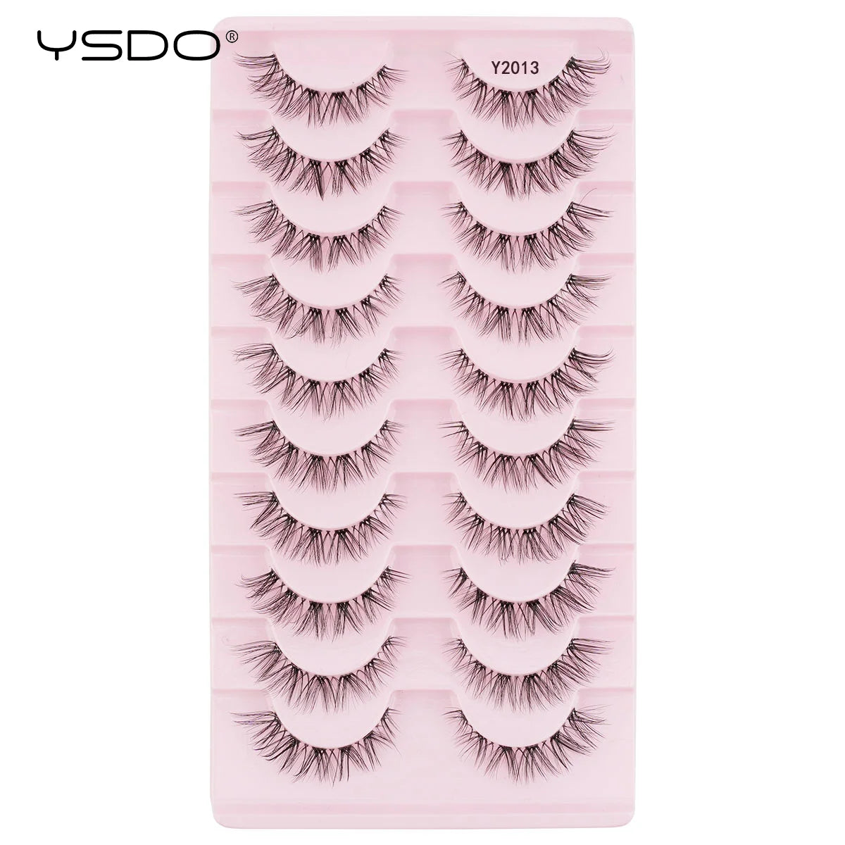 YSDO Natural Mink Eyelashes 3/6/10 Pairs Wispy Faux 3D Mink Lashes Short Fluffy Half False Eyelash Makeup Tools Cat Eye Lashes