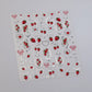 Lovely Red Fruit Strawberry Cherry Bowknot Love Heart Star Silk Ribbon 5D Nail Art Stickers Chic Self Adhesive Manicure Decal
