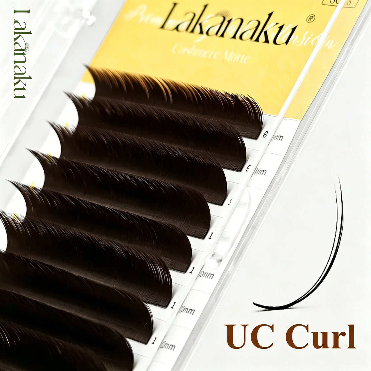 LAKANAKU UB UC UJ Curl Camellia Lashes with Adhesive Eyelash Extensions Russian Volume Fans Fluffy Lashes Premade Fan Lashes