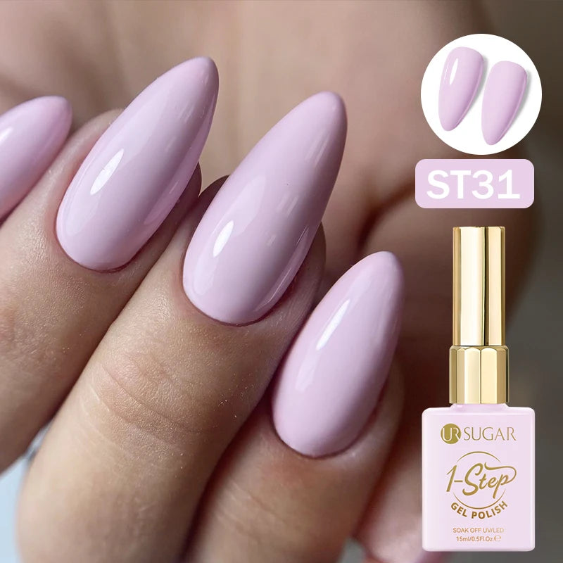 UR SUGAR 15ml 1 Step Gel Polish 3 IN 1 Red Pink Glossy Nail Soak Off LED UV Gel Nail Varnishes No Need Base Gel and Top Coat