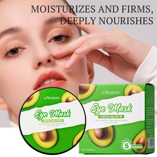 Avocado Moisturizing Eye Mask Contains Avocado Essence, Nourishes the Delicate Eye Area, and Makes the Eyes Hydrated and Radiant.