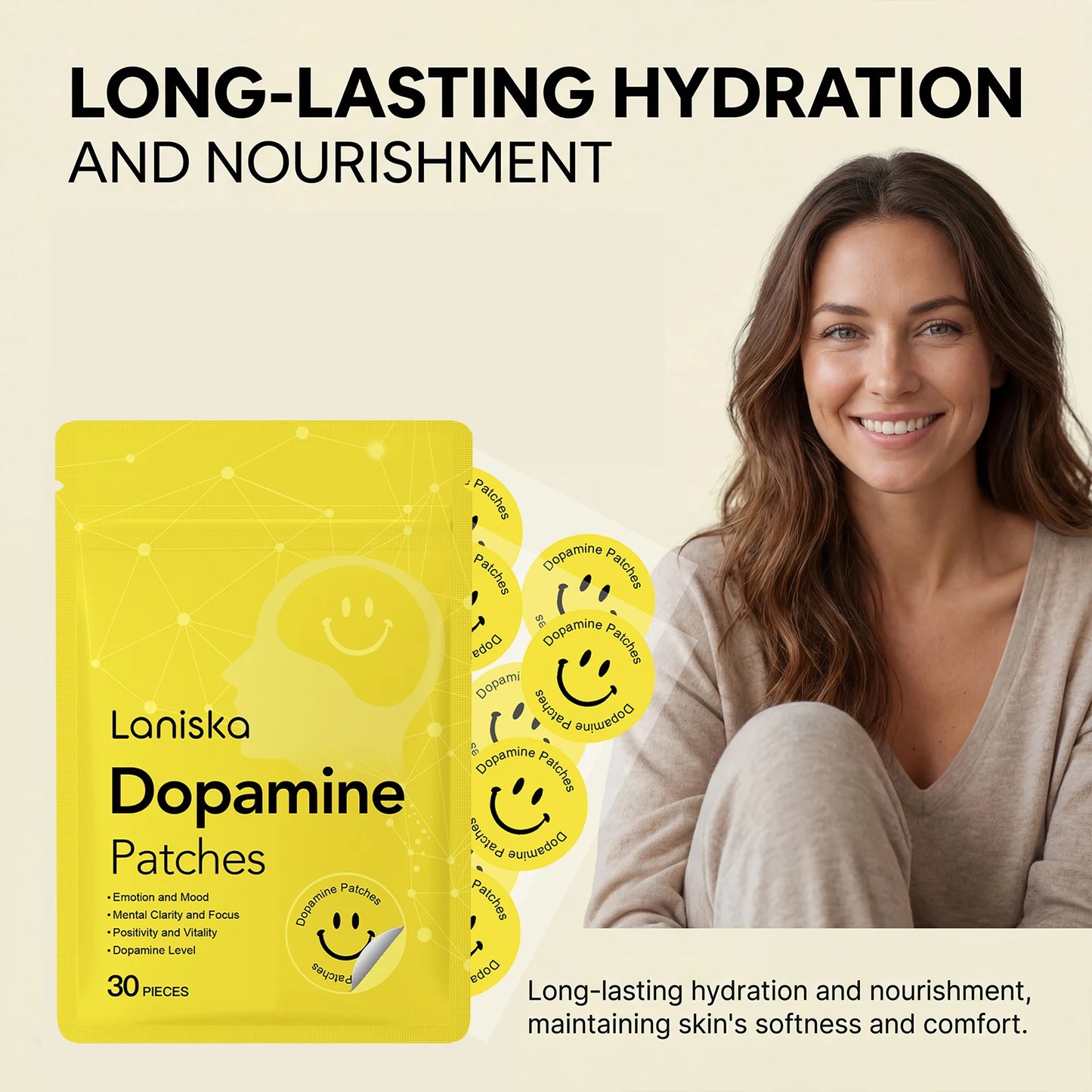 Dopamine Supports Patch Provide Positive Mindset Focus Enhancement Relieve Fatigue Increase Vitality Wellness Body Care Patch