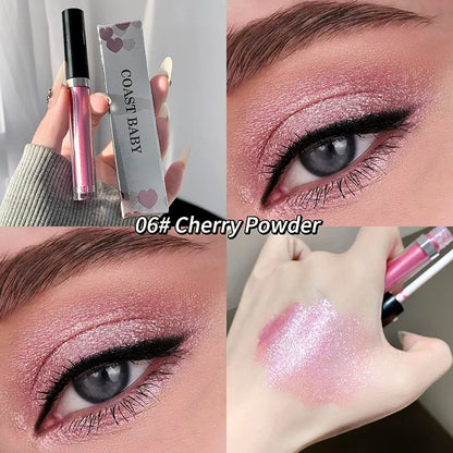 12 Color Pearlescent Liquid Eyeshadow Makeup Natural Smokey Silver Shimmer Diamond Glitter Shadows Waterproof Lasting Eye Makeup