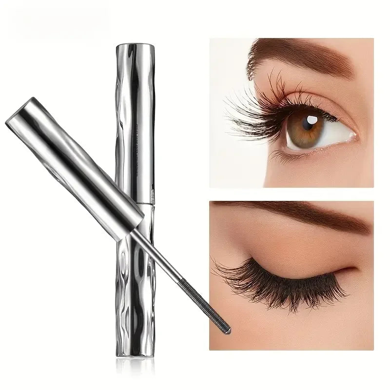 Steel Tube Mascara-Special Spiral Brush, Waterproof Long-Lasting Silk Fiber Mascara, Keep Each Eyelash Curled for a Long Time Ma