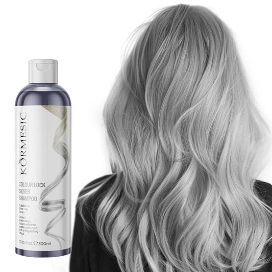 Unisex Silvery Lock Color Shampoo-Silver Fixing Shampoo,Color Locking & Brightening,Cleansing Care,Color Preservation Sleek Hair