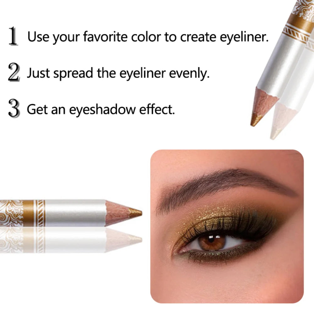 12PCS/PACK 2 in 1 Eyeliner 12 Colors Lip Pencil Long-lasting Waterproof Makeup Cosmetic Set Eye Liner HOT SALE