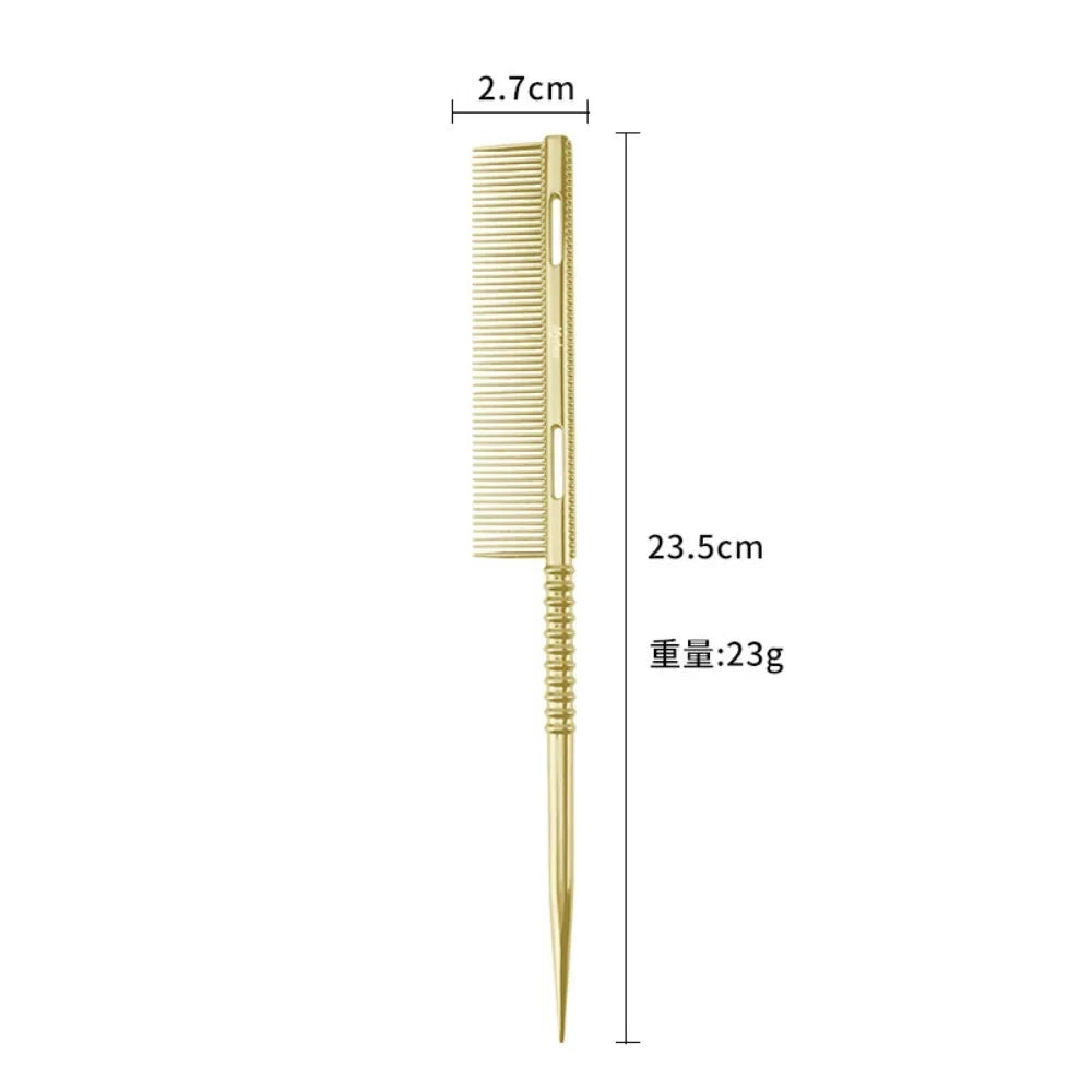 Aluminium Fine Hair Comb Rat Tail Hairdressing Combs Hair Cutting Parting Hair Brush Barber Accessories Salon Styling Tools
