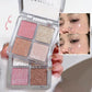 4 Color Face Highlighter Palette Illuminator Palette Natural Glow Waterproof Glitter Shimmer Baked Powder Highlighter Makeup