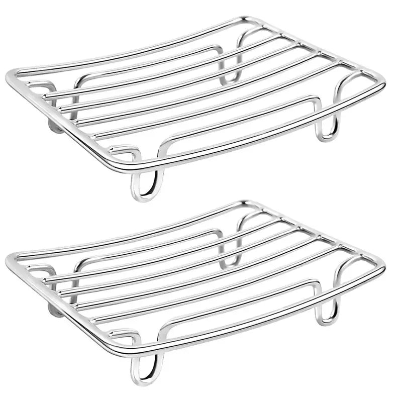 AB33-Self Draining Soap Dish Shelf For Shower Bathroom Stainless Steel Rust Proof Self Draining Soap Dish Shelf Rack Toilet Orga