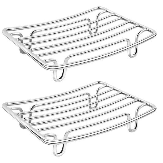AB33-Self Draining Soap Dish Shelf For Shower Bathroom Stainless Steel Rust Proof Self Draining Soap Dish Shelf Rack Toilet Orga