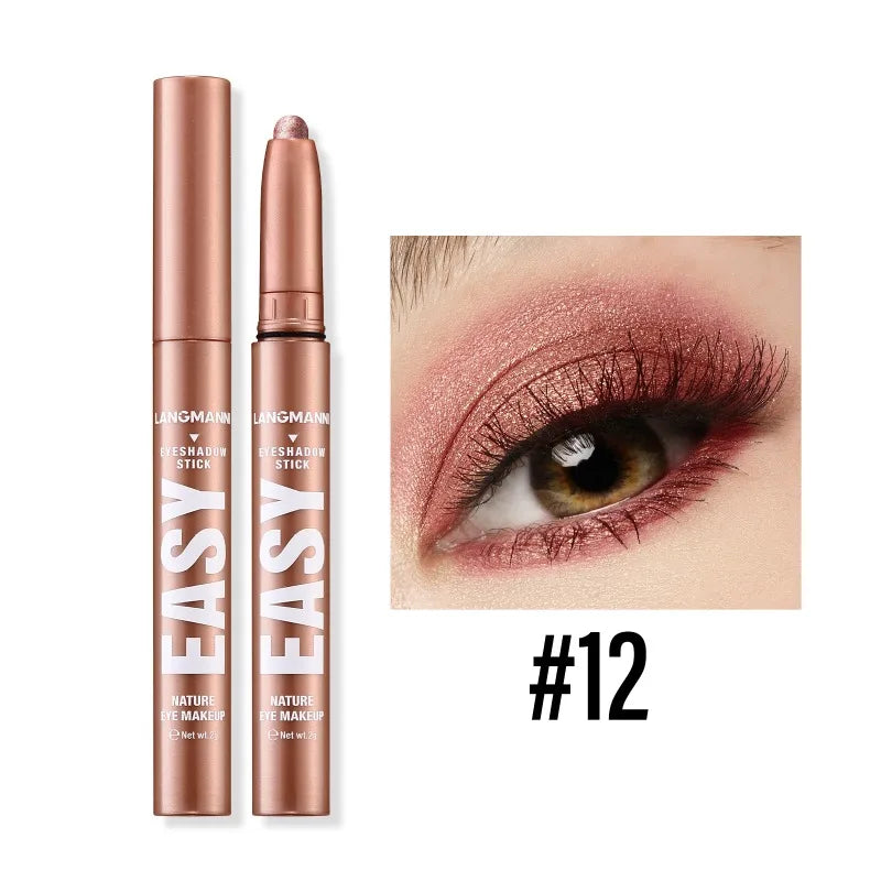 Waterproof Pearlescent Eyeshadow Pencil Stick Shimmer Highlighter Pencil Pearl Pigment Long Lasting Cream Eyes Make Up Cosmetic