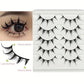5 Pairs of Anime-Style False Eyelashes, Dramatic Demon-Style Cartoon False Eyelashes D-Curve, Reusable
