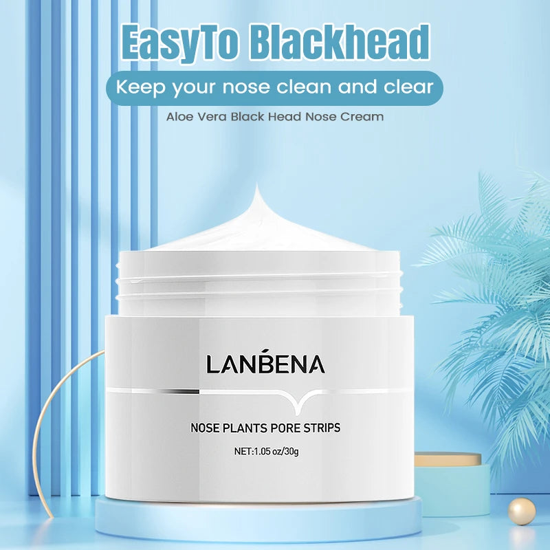 LANBENA Blackhead Remover Peel Off Mask Aloe Vera Extract Oil Control Nose Mask with 180pcs Cleanses for Deep Clean Hydrating