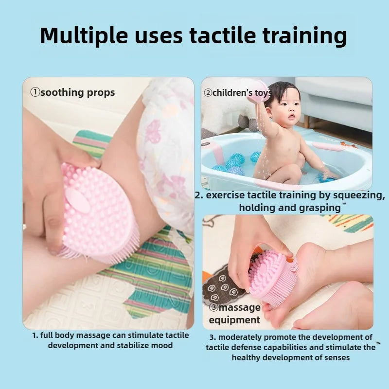 Silicone Body Scrubber Bath Shower Sponge Dry Bath Brush for Body Massager Bast Exfoliating Silicone Bathing Scrubber Body Brush