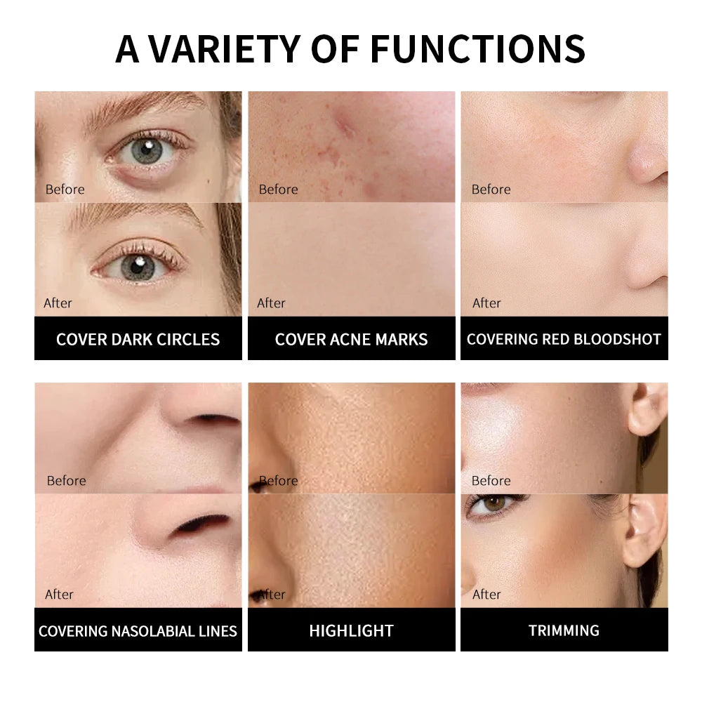 Lakerain Hydrating Radiant Concealer Liquid Foundation Texture High Coverage Long-Lasting Oil Control Hydrating Skin Concealer