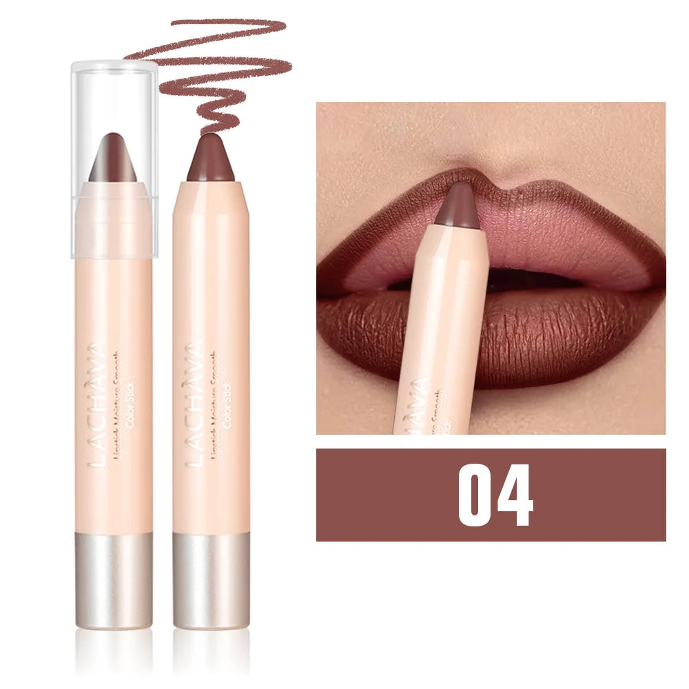 Lipstick & Lip Liner Pencil 2-in-1, Ultra Matte Lip Makeup, Smooth Glide, Buildable Color, Travel Friendly Lip Crayon