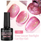 PUENTE 7.5ML Golden Gems Cat Magnetic Gel Nail Polish Pink Brown Blue Colors Golden Glitter Cat Eye Soak Off UV Nail Art Varnish