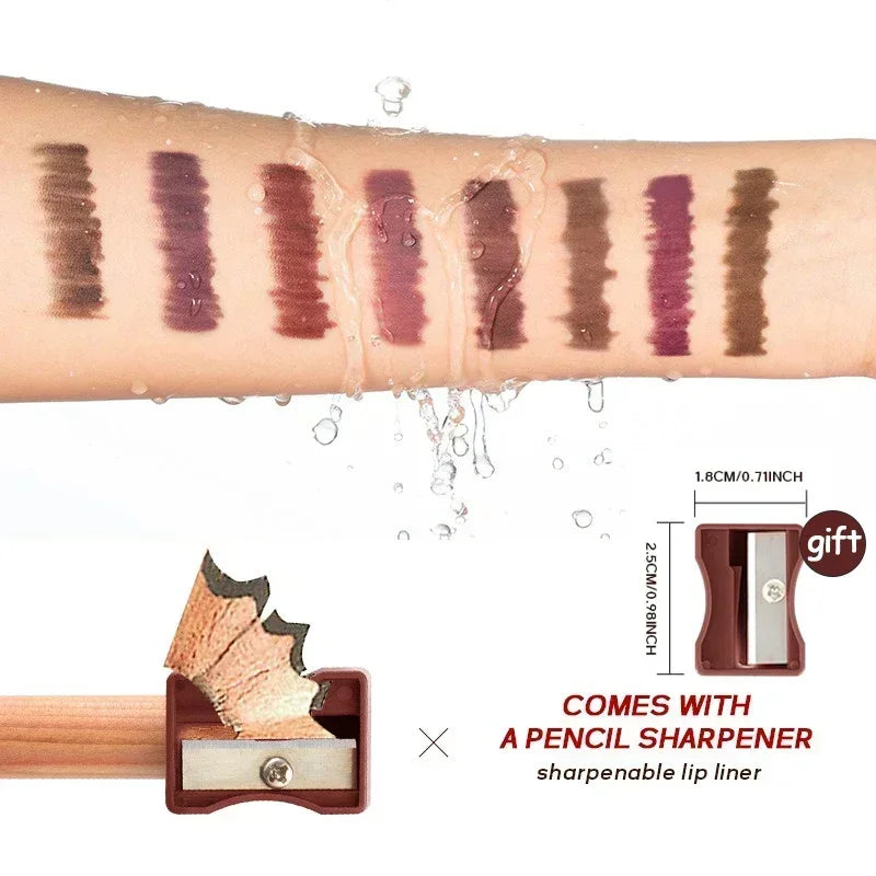 Nude Matte Lipstick Pencil 8 Colors Nude Matte Lipstick Pencil Velvet Contour Lip Liner High Pigmented Lip Liner Lip Makeup Tool