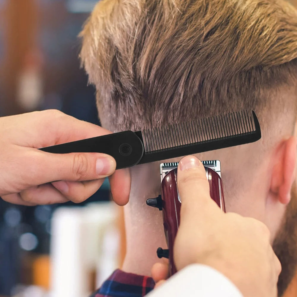 NEW Style 2 in 1 Pocket Folding Comb Barber Hair Clipper Combs Hair Styling Tools Professional Salon Wide Tooth Oil Head Comb