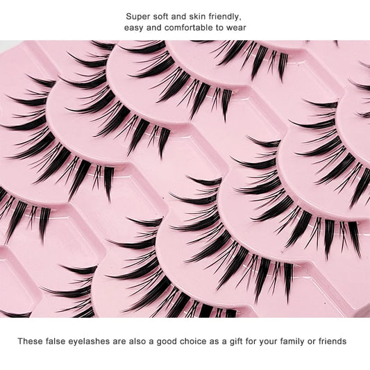 10 pairs Natural Lashes Manga Full Strip Lashes Makeup Bulk Wholesale Dropshipping Eyelash Extension Lashes Anime False Eyelash