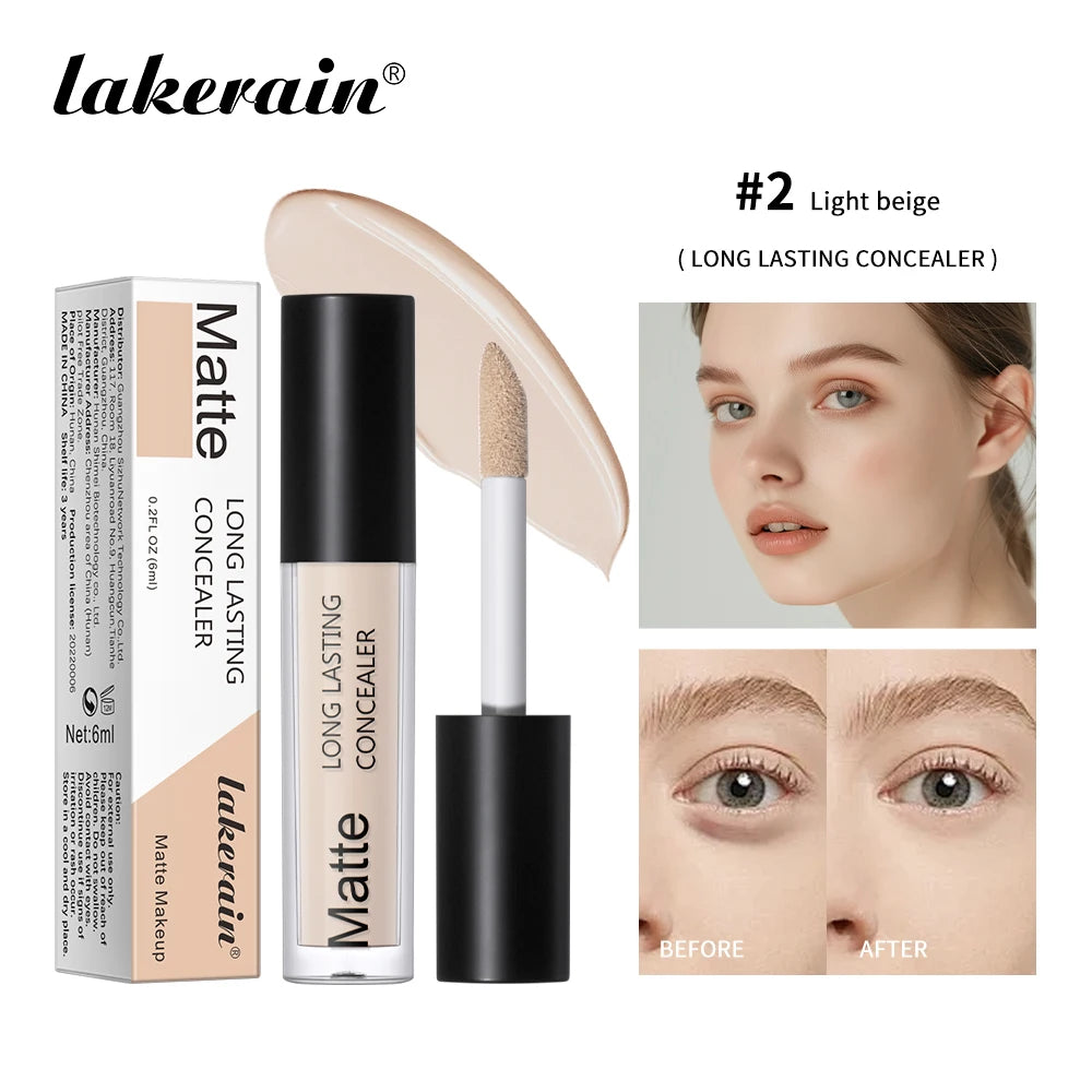 Lakerain Hydrating Radiant Concealer Liquid Foundation Texture High Coverage Long-Lasting Oil Control Hydrating Skin Concealer
