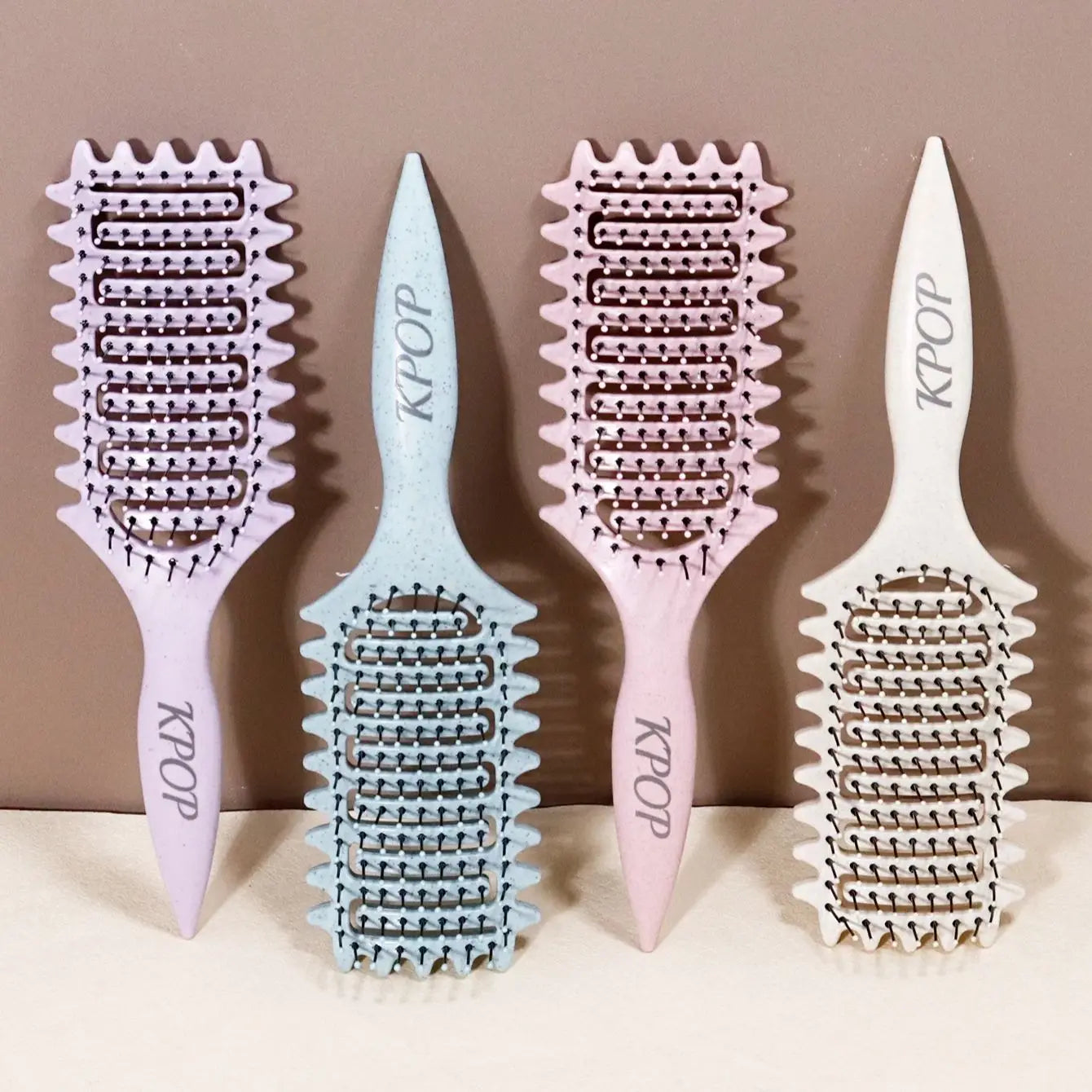 KPOP Curling Brush - Nylon bristles and ABS handle for creating curly hair styling Special for real hair wigs