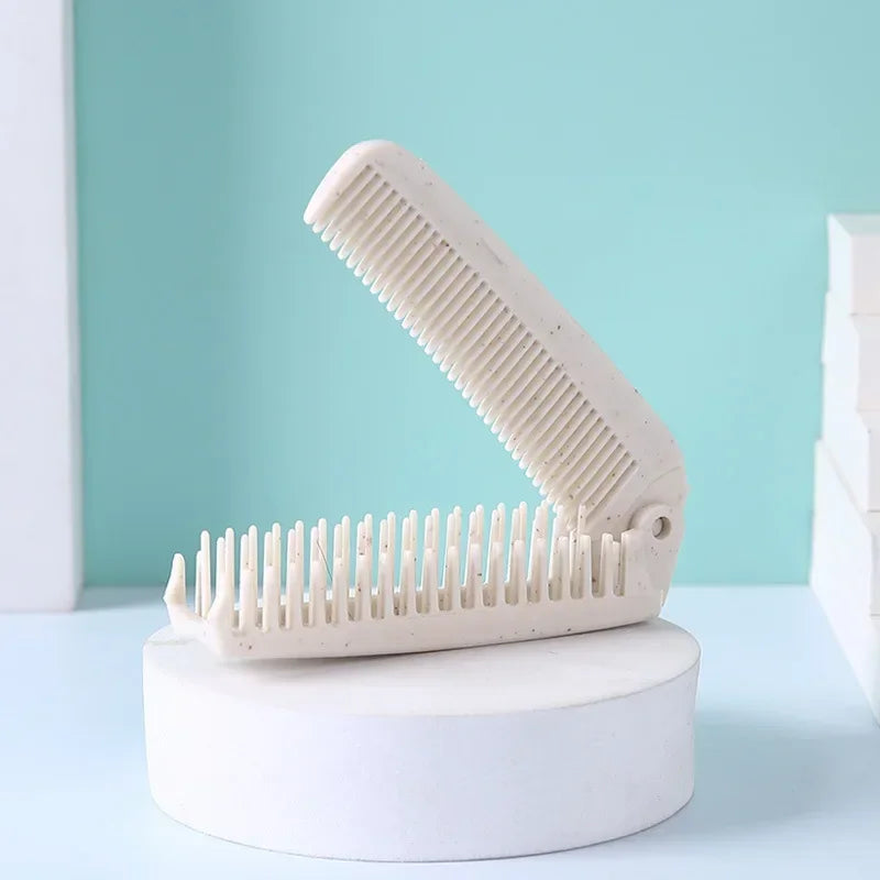1pcs Portable Folding Comb Hair Brush Anti-static Travel Hair Brush Wheat Straw Folding Hairdressing Styling Beauty Tool