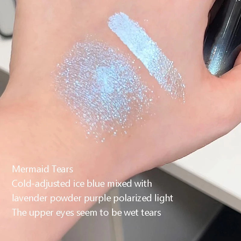 Glitter Liquid Eyeshadow Holographic Shimmer Ice Blue Pink Quick-drying Wet Look Tears Highlight Eye Makeup Non-flying powder