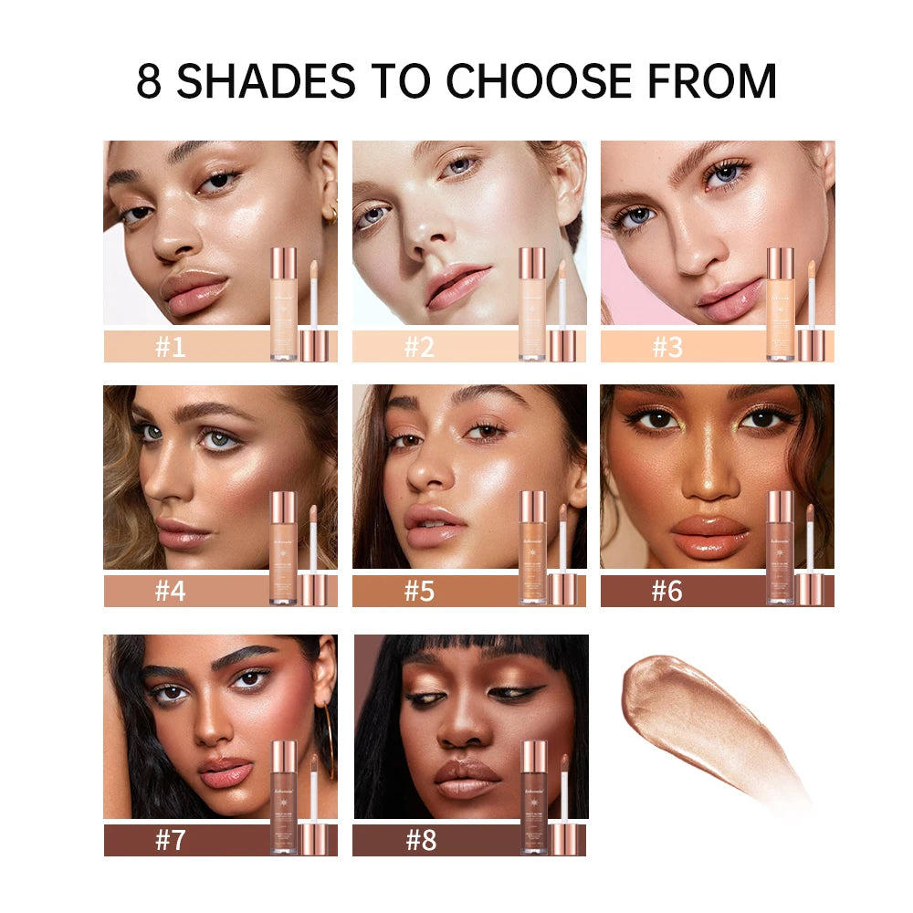 Bronzer Facial Gloss Liquid Highlighter Permanent Setting Contouring Liquid Moisturizes Soothes Long-lasting Effect Face Filter