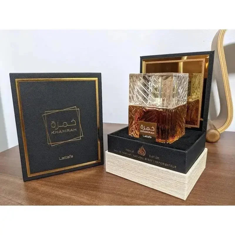 Lattafa Khamrah - Vanilla, Warm Spicy, Amber, Cinnamon - Eau de Parfum Long-Lasting Fragrance for Unisex, 3.40 Ounce / 100 ml