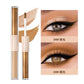 QIBEST Double-ended Flash Liquid Eyeshadow Contour Blush Pigment Silk Flash Matte Natural Blush Makeup Cream